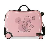 Disney Mickey Outline Maleta Infantil Rosa 50x38x20 cms Rígida ABS Cierre de combinación Lateral 34L 1,8 kgs 4 Ruedas Equipaje de Mano