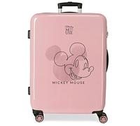 Disney Mickey Outline Maleta Mediana Rosa 48x68x26 cms Rígida ABS Cierre TSA Integrado 70L 3 kgs 4 Ruedas Dobles