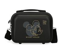 Disney Mickey Outline Neceser Adaptable con Bandolera Negro 29x21x15 cms Rígido ABS 9,14L 0,6 kgs