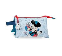 Disney Mickey Road Trip Estuche Triple Azul 22x12x5 cms Poliéster