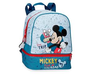 Disney Mickey Road Trip Mochila Porta merienda Azul 23x28x13 cms Poliéster 8,37L