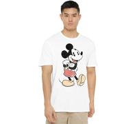Disney Vintage Mickey Camiseta, Blanco, M para Hombre
