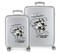 Disney Mickey Steamboad Juego de maletas Gris 55/70 cms Rígida ABS Cierre TSA integrado 119L 6 kgs 4 Ruedas dobles equipaje mano