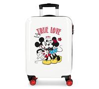 Disney Mickey True Love Maleta de cabina Blanco 38x55x20 cms Rígida ABS Cierre combinación 34L 2,6Kgs 4 Ruedas dobles Equipaje de Mano