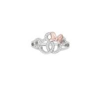 Disney Mickey y Minnie - Anillo de plata de ley para niñas, Plata de ley