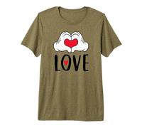 Disney Mickey y Minnie Mouse Heart Hands Love Camiseta premium