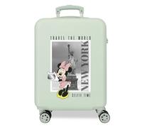 Disney Mickey y Minnie Travel The World New York Maleta de Cabina Verde 38x55x20 cms Rígida ABS Cierre de combinación Lateral 34L 2 kgs 4 Ruedas Dobles Equipaje Mano