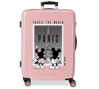 Disney Mickey y Minnie Travel The World Paris Maleta Mediana Nude 48x68x26 cms Rígida ABS Cierre de combinación Lateral 70L 3 kgs 4 Ruedas Dobles