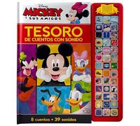 Disney: Mickey y sus Amigos - Tesoro de Cuentos con Sonidos - Libro con 39 Botones de Sonidos y 8 Cuentos de Mickey Mouse, Minnie Mouse, Donald Duck y más! - PI Kids (SD TREASURY)