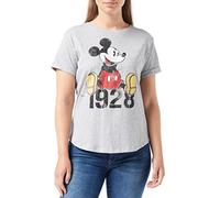 Disney Mickey Year Camiseta, Gris Deportivo, Medio para Mujer