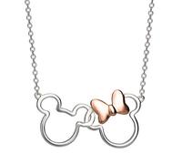 Disney Minnie And Mickey Silver & Rose gold Plated Necklace NF00287TL-18