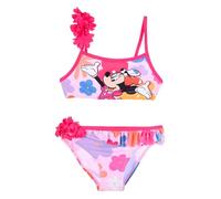 Disney Minnie Bikini Niña 2 Piezas Disfraz Mar Piscina 82% Poliéster 18% Elastano Top Deportivo Slip Lazos Laterales Impresión Oficial 3-8 Años, 18101 Fucsia, 6 años