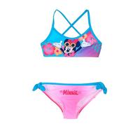 Disney Minnie Bikini Niña 2 Piezas Disfraz Mar Piscina 82% Poliéster 18% Elastano Top Deportivo Slip Lazos Laterales Impresión Oficial 3-8 Años, 18103 Multicolor, 3 años