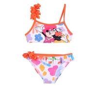 Disney Minnie Bikini Niña 2 Piezas Disfraz Mar Piscina 82% Poliéster 18% Elastano Top Deportivo Slip Lazos Laterales Impresión Oficial 3-8 Años, 18101 Orange, 8 años