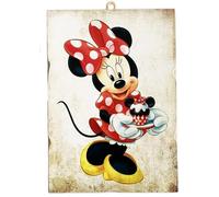 Disney Minnie - Cuadro de pared con silueta de personajes de dibujos animados, impresión sobre madera, 25 x 18 cm