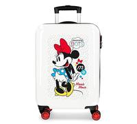Disney Minnie Enjoy the Day Maleta de cabina Blanco 40x55x20 cms Rígida ABS Cierre combinación 34L 2,8Kgs 4 Ruedas Dobles Equipaje de Mano