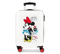 Disney Minnie Enjoy the Day Maleta de cabina Blanco 40x55x20 cms Rígida ABS Cierre combinación 34L 2,8Kgs 4 Ruedas Dobles Equipaje de Mano