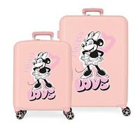 Disney Minnie Heart Juego de maletas Nude 55/70 cms Rígida ABS Cierre TSA integrado 88L 6