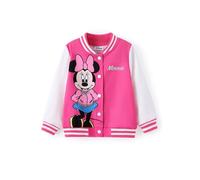 Disney Minnie Mickey Stitch Princess Frozen Elsa - Chaqueta ligera clásica con cremallera y bloques de color, tallas 2-14 años, Minnie Mouse-rosa intenso, 5-6 años