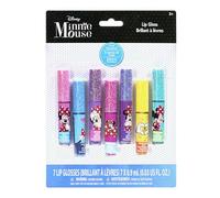 Disney Minnie Mouse 7 brillos de labios de origen vegetal, primer set de maquillaje para niñas, ideal para fiestas, pijamadas y como regalo de cumpleaños, para mayores de 3 años, de Townley Girl