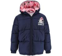 Disney Minnie Mouse Abrigo para Niñas, Chaqueta Acolchada Cálida y Suave, Diseño Minnie Abrigo Azul, Abrigo con Capucha para Niñas, Talla 4 Años | Azul