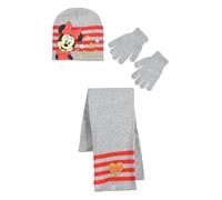 Disney Minnie Mouse Bambina Set Cappello Guanti e Sciarpa (Grigio chiaro,52)