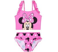 Disney Minnie Mouse Bikini Niña 2-6 Años, Bikini Set 2 Piezas, Tirantes Ajustables Top Niña y Braguita Bikini, Ropa de Baño para Niños (4-5 Años, Rosa Minie)