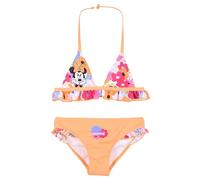 Disney Minnie Mouse Bikini para Niña, Diseño Floral Bañador de Dos Piezas Infantil, Talla 8 Años | Naranja