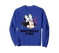 Disney Minnie Mouse Birthday Girl Sudadera, Unisex para adultos, Azul Real, M