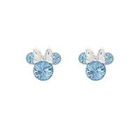 Disney Minnie Mouse Blue March Birthstone E905162RMARL - Pendientes de plata de ley, Plata de ley