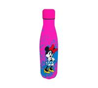 Disney Minnie Mouse Botella Reutilizable, Diseño Acero Inoxidable Botella de Agua para Niñas, Botella de Viaje, Capacidad 500 ml | Fuchsia