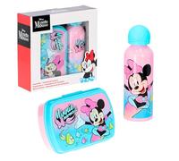 Disney Minnie Mouse Botella y Sandwichera, Diseño Minnie Botella de Agua para Niñas, Botella de Viaje Aluminio, Capacidad 500 ml