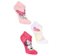 Disney Minnie Mouse - Calcetines deportivos para niños (3 pares), Rosa Blanco Rosa, 23-26