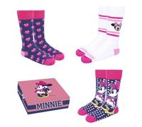 Disney Minnie Mouse Calcetines, Diseño Clasico Minnie, Pack de 3 Calcetines para Adultos y Adolescentes, Calcetines Mujer, Talla EU 36-41