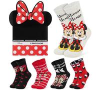 Disney Minnie Mouse Calcetines Mujer, Pack de 5 Calcetines Divertidos Cómodo, Regalos Originales Mujer y Adolescente (36/41 EU, Multi Minnie)