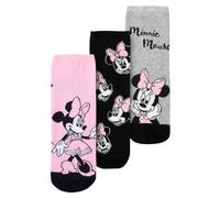 Disney Minnie Mouse Calcetines para mujer - Zapatillas de mujer, color rosa, negro y gris (3 unidades), Rosa/Negro/Gris, 39-42