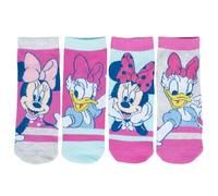 Disney Minnie Mouse Calcetines para Niñas Niños Calcetines Zapatillas Multicolor Multicolor (Pack de 4), multicolor, 27-30
