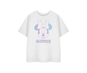 Disney Minnie Mouse - Camiseta de manga corta para niñas | Camiseta gráfica para niños | Ropa clásica de personajes | Camiseta de cuello redondo | Ropa y mercancía de moda para niños, blanco, 2-3 años