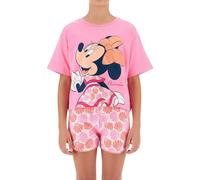 Disney Minnie Mouse Camiseta y Pantalón Corto para Niña, Pijama Algodón Suave, Conjunto 2 Piezas Diseño Ratoncita Minnie, Talla 4 Años, Rosa