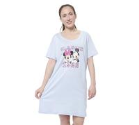 Disney Minnie Mouse Camisón para Mujer - Pijama Manga Corta Top Azul, azul, M