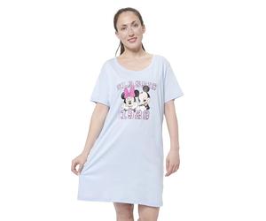 Disney Minnie Mouse Camisón para Mujer - Pijama Manga Corta Top Azul, azul, M