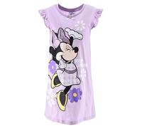 Disney Minnie Mouse Camison para Niña, Algodon Suave Diseño Gingham Vestido Manga Corta para Niñas, Tallas 3 a 8 Años (Lila, 8 Años)