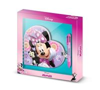 Disney Minnie Mouse Cat-Pack de Diario Corazón + Bolígrafo de 6 Colores, Lila