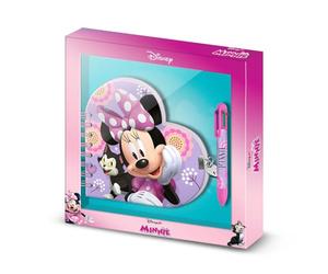 Disney Minnie Mouse Cat-Pack de Diario Corazón + Bolígrafo de 6 Colores, Lila