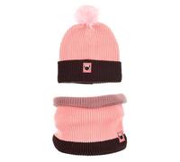Disney Minnie Mouse - Conjunto de invierno para niños, 2 piezas, gorro con pompón y bufanda tubular para niña, cálido, suave, gris, rosa, poliéster, poliacrílico, accesorio de invierno, Rosa., 54