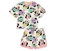 Disney Minnie Mouse Conjunto de Pijama para niñas | Camiseta y pantalón Corto de Minnie Mouse para Niño | Divertido diseño de Minnie Mouse en Toda la Superficie | Mercancía Oficial