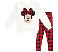 Disney Minnie Mouse - Conjunto de sudadera y leggings de forro polar para niñas de niños pequeños a grandes, Blanco / rojo, 14-16