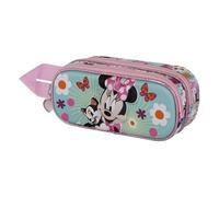 Disney Minnie Mouse Figaro-Estuche Portatodo 3D Doble, Rosa, 22 x 9,5 cm