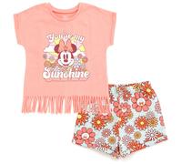 Disney Minnie Mouse Floral Bebι Niρas Camiseta y Pantalones Cortos de Rizo Francιs Conjunto You're My Sunshine 24 Meses