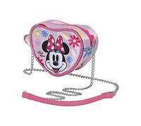 Disney Minnie Mouse Floral-Bolso Corazón Mini, Rosa, 11.5 x 10 cm